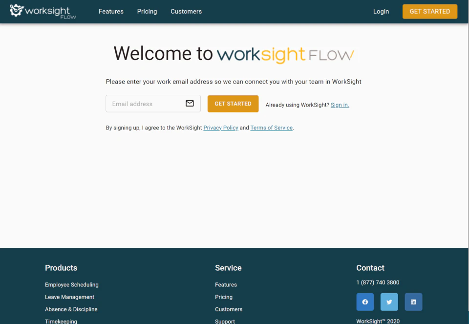 screenshot of WorkSight Scheduler